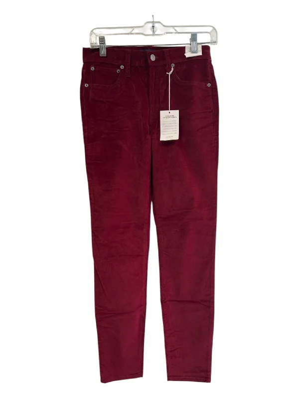 J. Crew Jeans Size 27 Burgundy Cotton Blend Zip Fly 5 Pocket Skinny Jeans Elegant Men's Cashmere