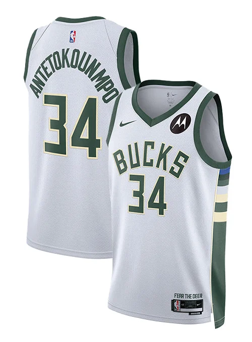 Nike 2022 Association Edition Giannis Antetokounmpo Milwaukee Bucks Swingman Jersey Confident Men's High