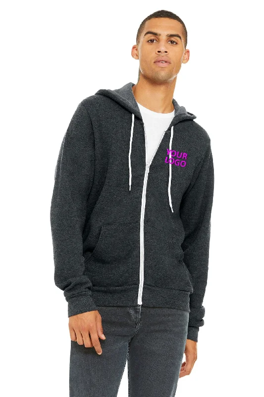 Bella Canvas Unisex Fleece Full-Zip Hoodie, Dark Grey Business