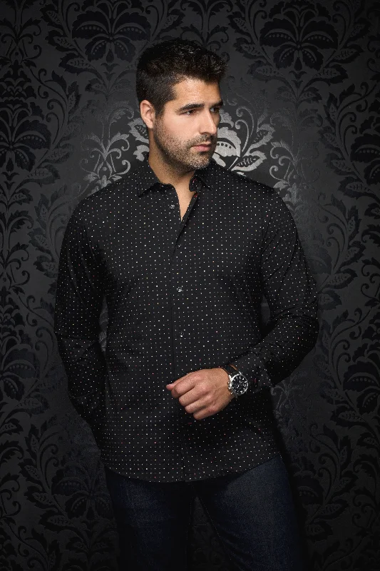 Au Noir Stretch Shirt | Alexander SQRX Black Stylish Men's Neon