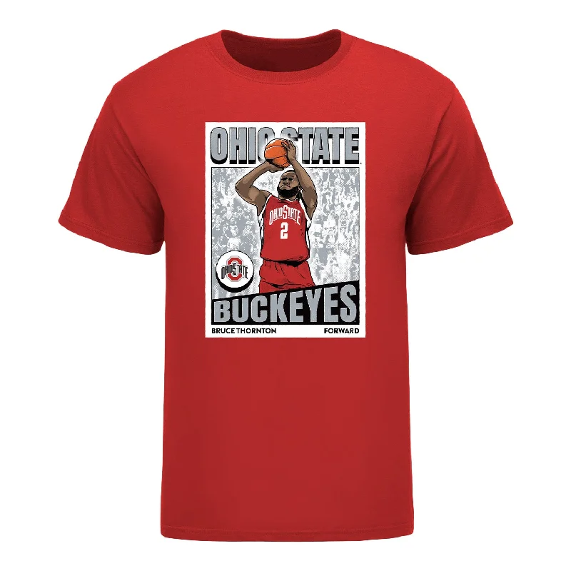 Ohio State Buckeyes Men's Basketball NIL #2 Bruce Thornton Icon T-Shirt Hip Men's Retro