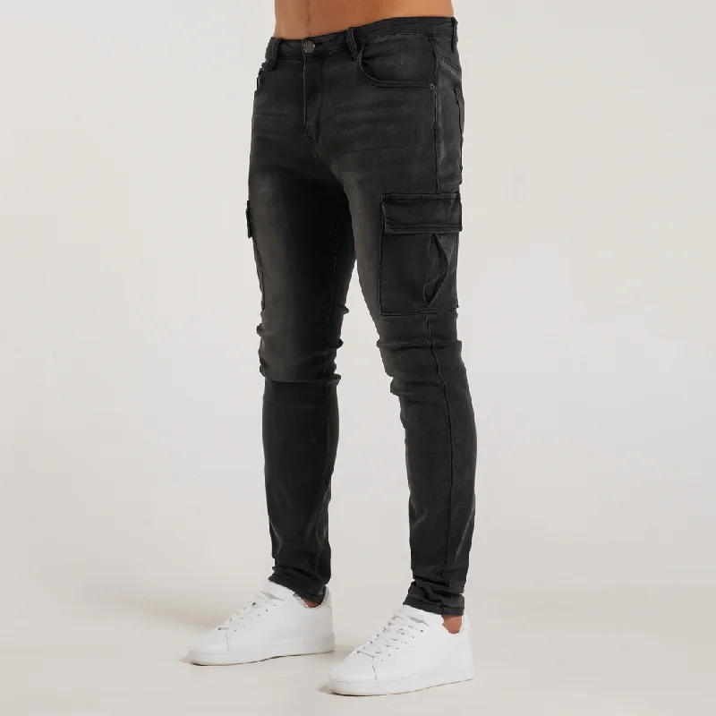 Muric Slim Fit Jeans - Washed Black Refined Men's Hand