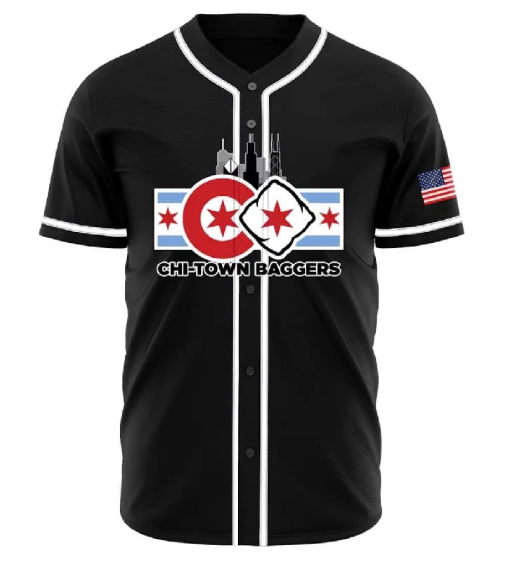 Chi Town Cornhole - Baseball Style Black Masculine Men's 