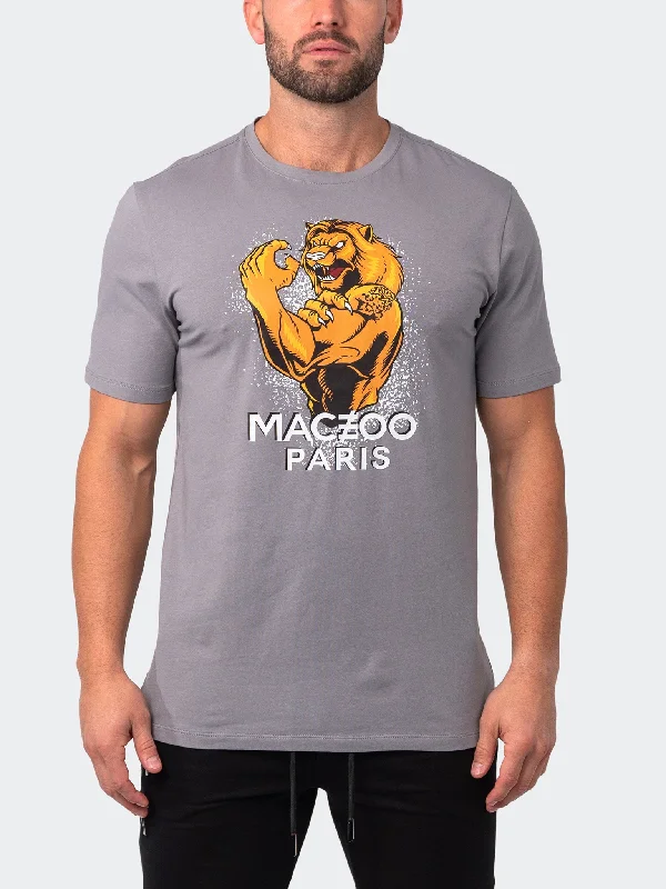 Maceoo Short-Sleeve Athleisur | Tee Power Grey Sophisticated Men's 