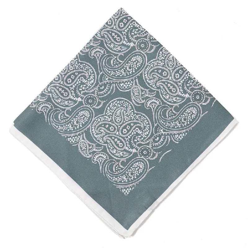 Kiton Paisley Print Silk Pocket Square Trendy Men's Bucket