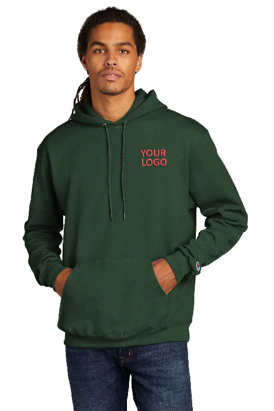 Champion Eco Fleece Pullover Hoodie, Dark Green Artistic Men's Avant