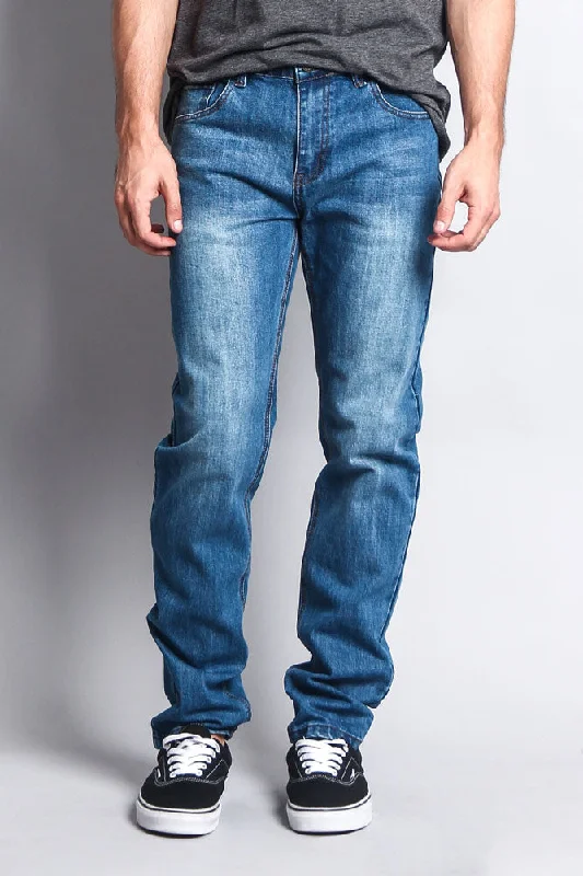 Premium Denim Skinny Fit Jeans (Classic Blue) Modern Men's Tech