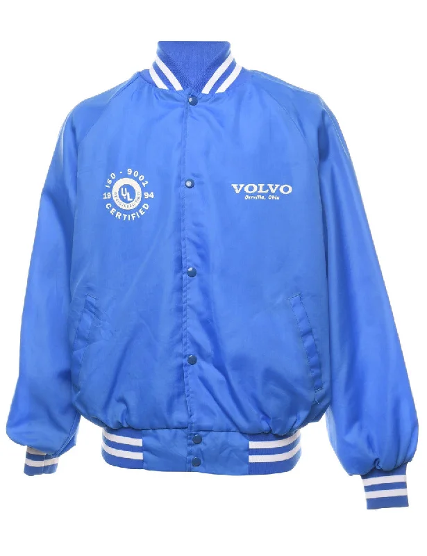 Blue & White Volvo Design Bomber Jacket - XL Stylish Men's Tropical 