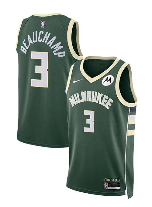 Nike 2022 Icon Edition Marjon Beauchamp Milwaukee Bucks Swingman Jersey Minimalist Men's Casual 