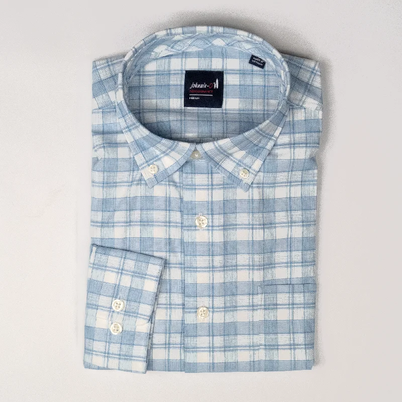 JOHNNIE O BLUE CHECK LS SHIRT Modern Men's 