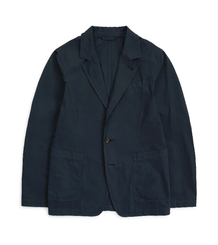 Trunk Culcross Cotton Poplin Jacket: Navy Polished Men's Silk