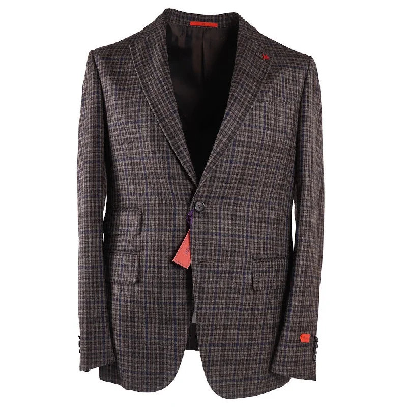 Isaia Super 140s Wool Sport Coat Hip Men's Retro