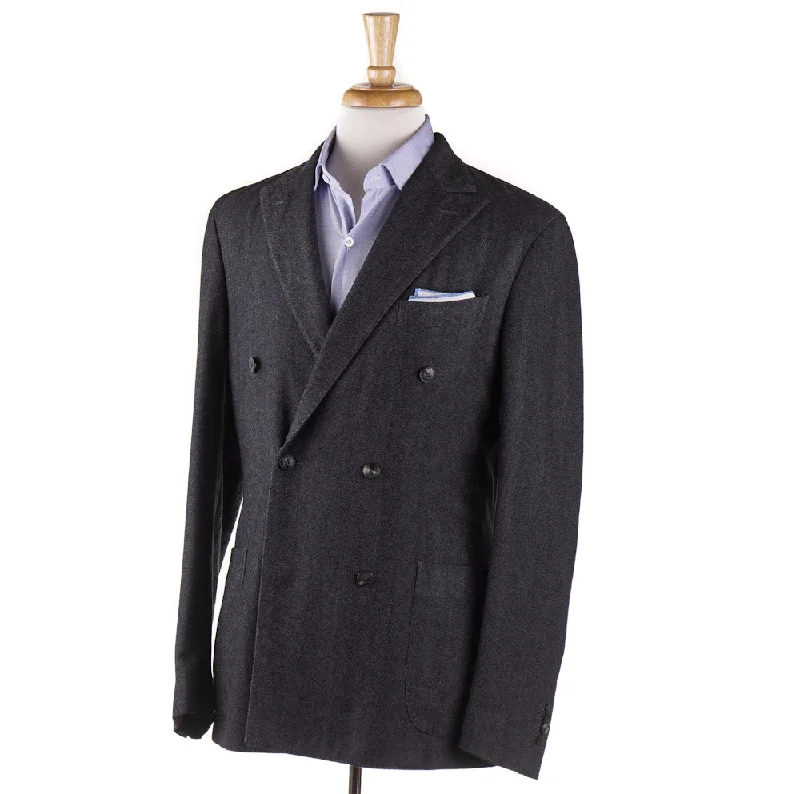 Boglioli Cashmere Sport Coat in Gray Herringbone Adventure