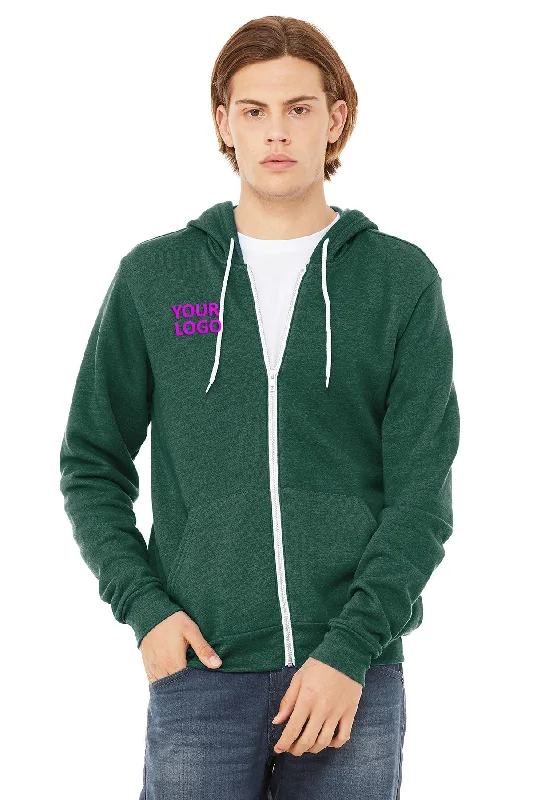 Bella Canvas Unisex Fleece Full-Zip Hoodie, Forest Lumberjack