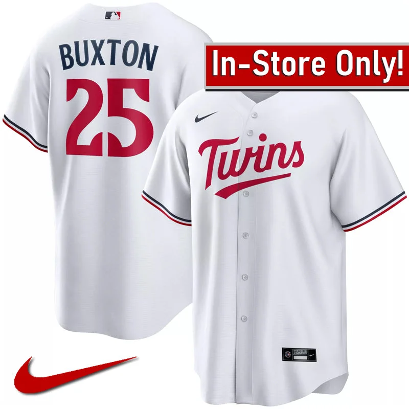 AVAILABLE IN-STORE ONLY! Byron Buxton Nike White Minnesota Twins Home Replica Jersey Athletic Men's Compression