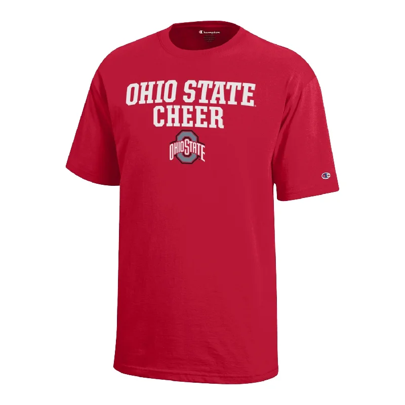 Youth Ohio State Buckeyes Champion Cheer Scarlet T-Shirt Preppy Men's College