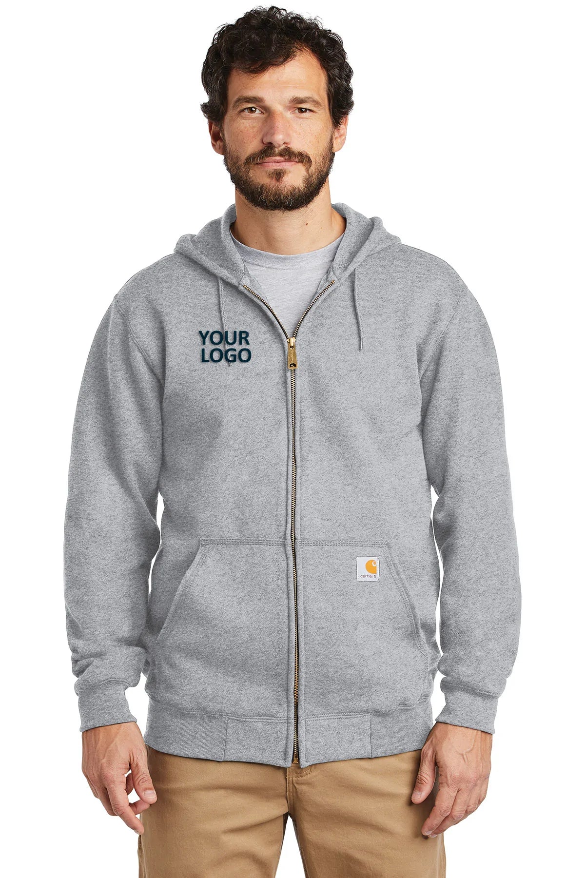 Carhartt Midweight Zip Up Hoodies, Heather Grey Practical Men's Multi