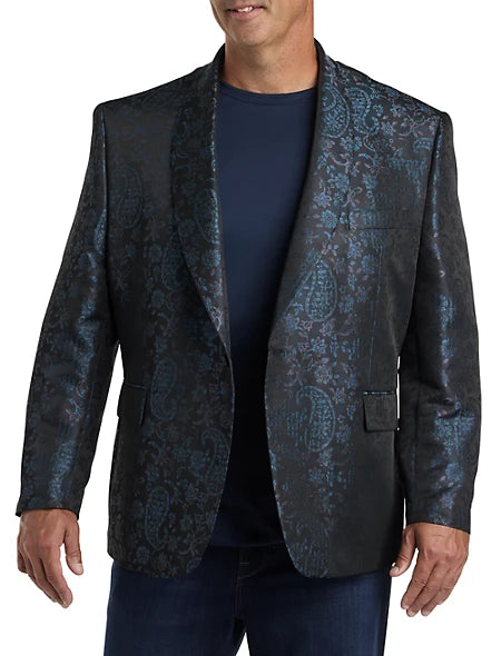 Black Multi Jacquard Sport Coat Sharp Men's Italian