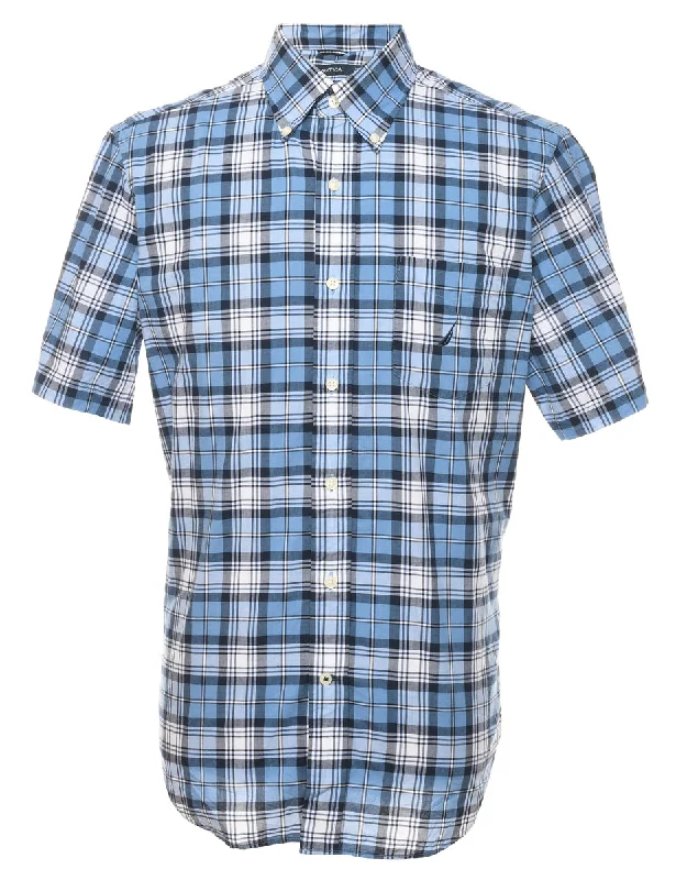 Nautica Short Sleeve Checked Shirt - M Hip Men's Retro