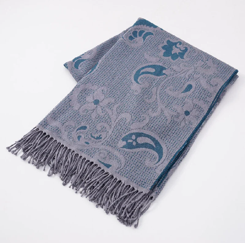 Battisti Paisley Jacquard Wool Throw Blanket Vacation