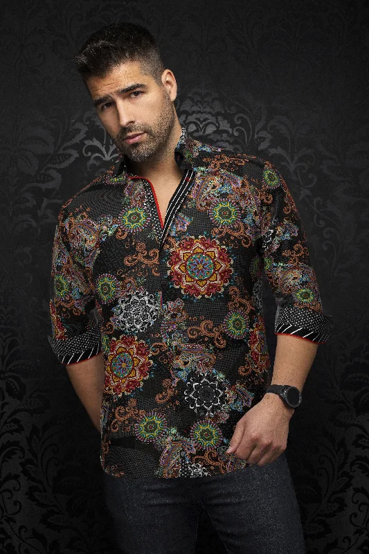 Au Noir Stretch Shirt | Osborne Black Dynamic Men's High