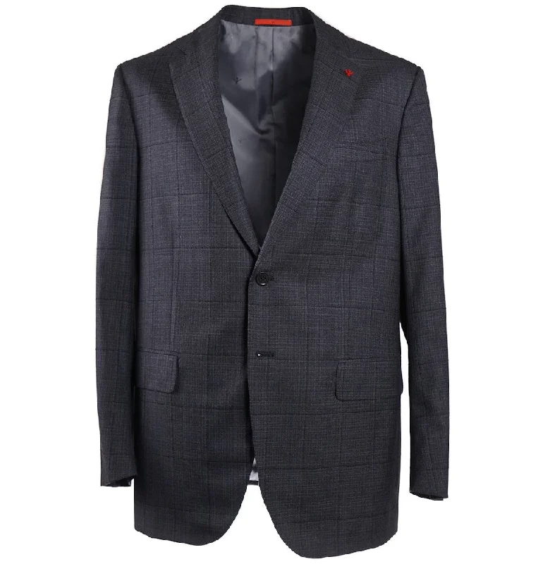 Isaia Gray Check Super 140s Wool Suit Cclassic Men's Tweed