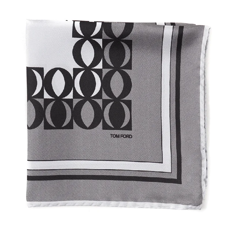 Tom Ford Contrast Print Pocket Square Monochromatic Office Style