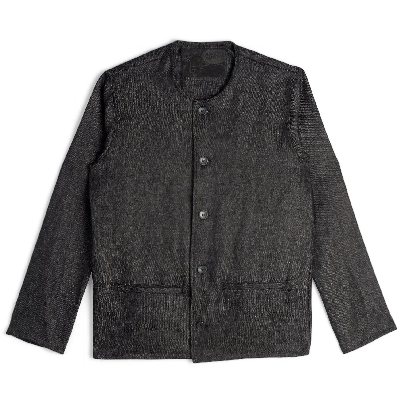 Smart Jacket - Raw Linen Denim – Black Luxurious Men's High