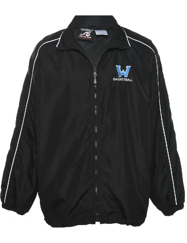 Black Basketball Design Jacket - L Sleek Men's Contemporary 