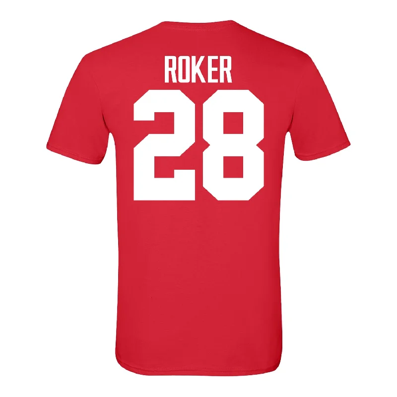 Ohio State Buckeyes Leroy Roker #28 Student Athlete Football T-Shirt Elegant Men's Cashmere