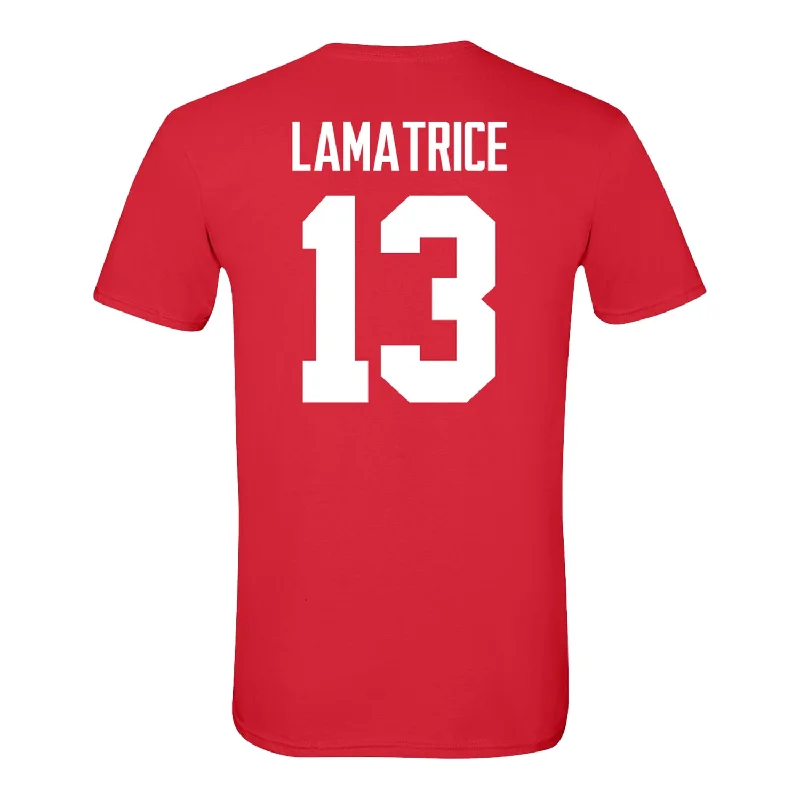 Ohio State Buckeyes #13 Angelo Lamatrice Student Athlete Men's Lacrosse T-Shirt Cool Men's Skate