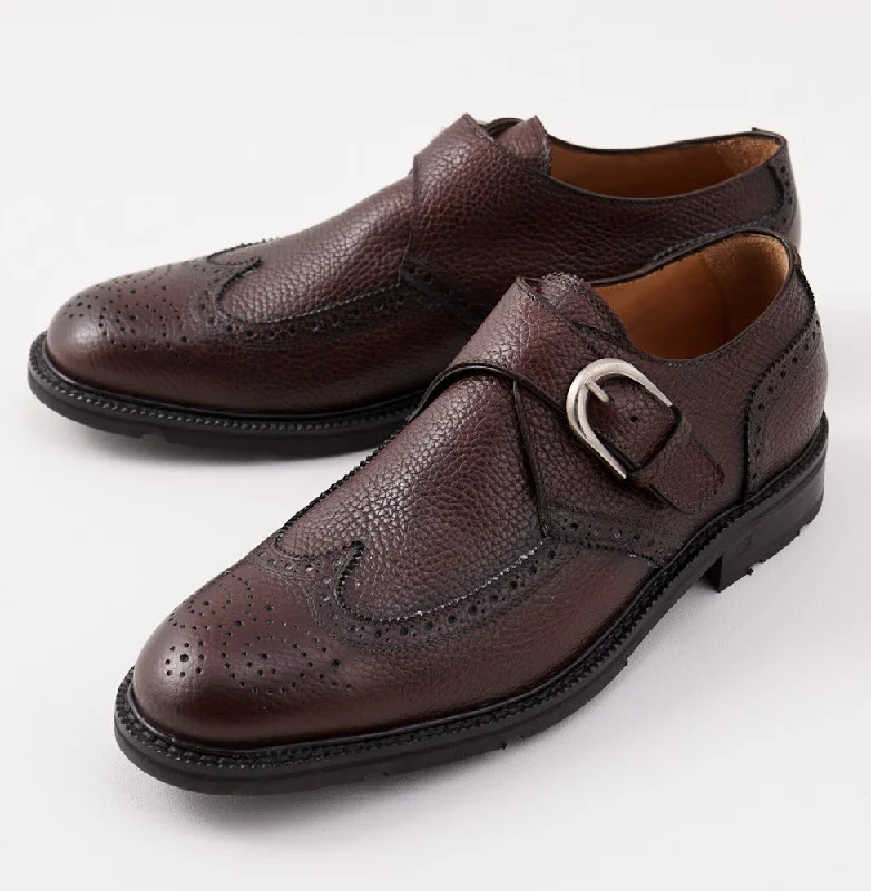 Di Mella Grained Leather Monk Strap Classic Men's Pin