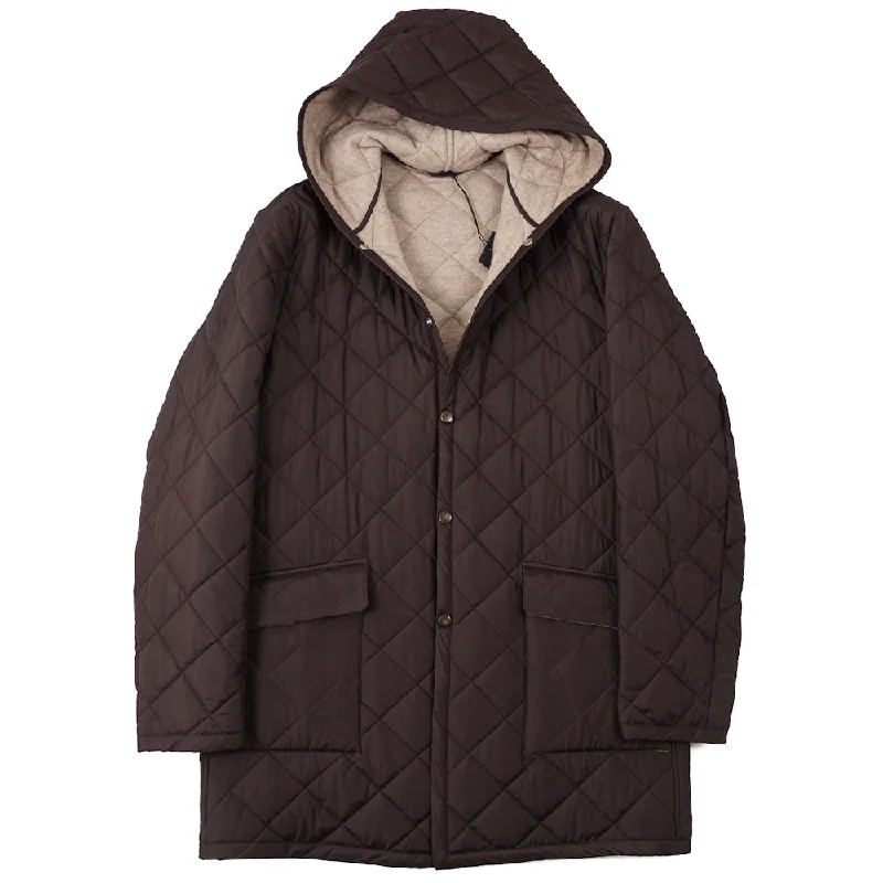 Cesare Attolini Cashmere-Lined Quilted Parka Cool Men's Distressed