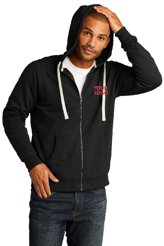 District Re-Fleece Full-Zip Hoodies, Black Dynamic Men's Glow