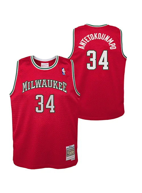 Youth Mitchell & Ness HWC '14 Giannis Antetokounmpo Milwaukee Bucks Swingman Jersey Confident Men's Power