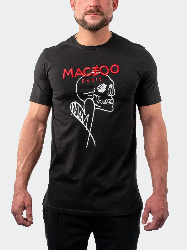 Maceoo Short-Sleeve Athleisur | Tee SkullHeart Black Athletic Men's High