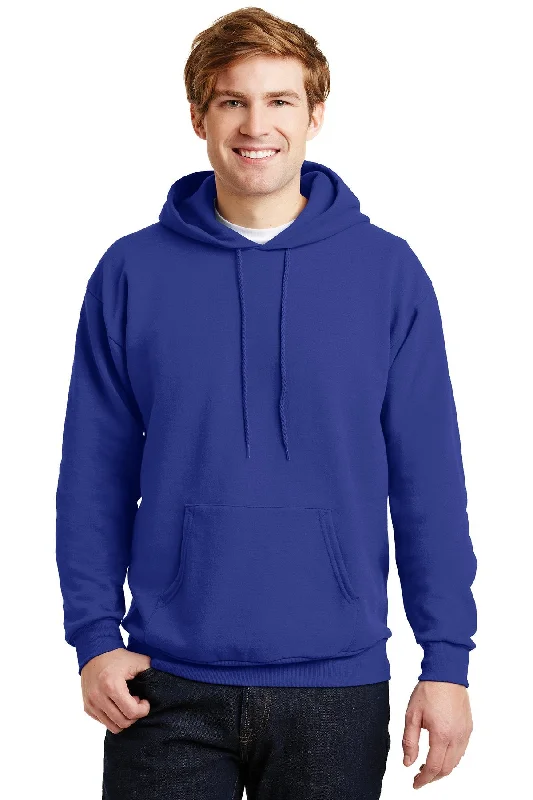 Hanes Ecosmart Pullover Hooded Sweatshirt P170 Deep Royal Trendy Men's Scandinavian