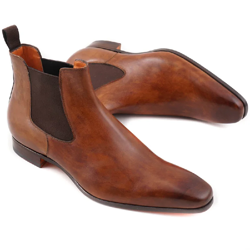 Santoni Chelsea Boots in Antique Brown Tailored