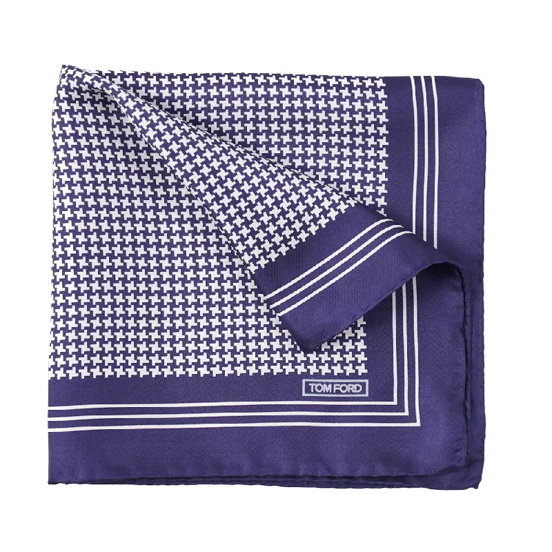 Tom Ford Houndstooth Print Pocket Square Stylish Men's Tropical 