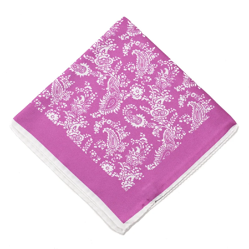 Kiton Paisley Print Silk Pocket Square Unique Men's Patch