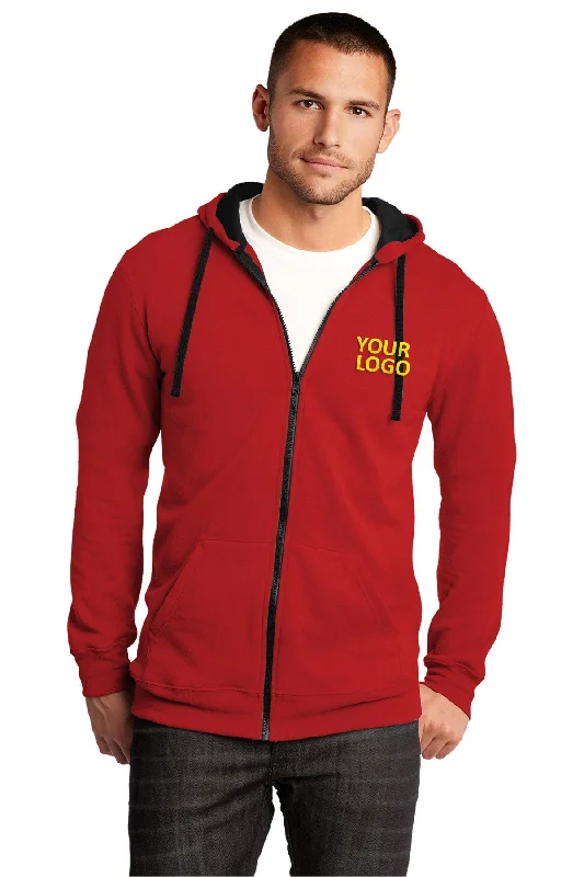 District Young Mens Concert Full-Zip Hoodies, New Red Beach