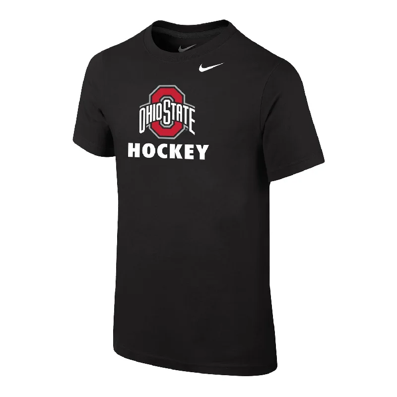 Youth Ohio State Buckeyes Ice Hockey Black T-Shirt Sophisticated Men's French