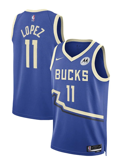 Nike 2024-25 City Edition Brook Lopez Milwaukee Bucks Swingman Jersey Sophisticated Men's French