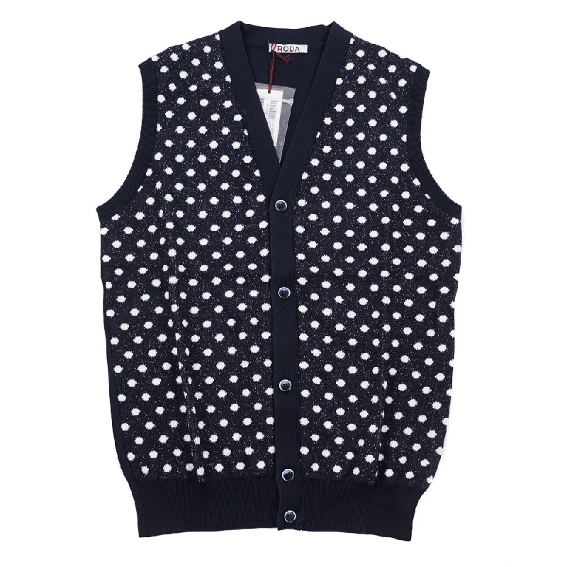 Roda Patterned Cardigan Sweater Vest Youthful Men's Anime