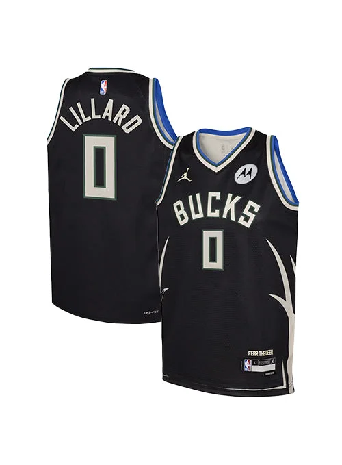 Youth Jordan 2022 Statement Edition Damian Lillard Milwaukee Bucks Swingman Jersey Dapper Men's Bow