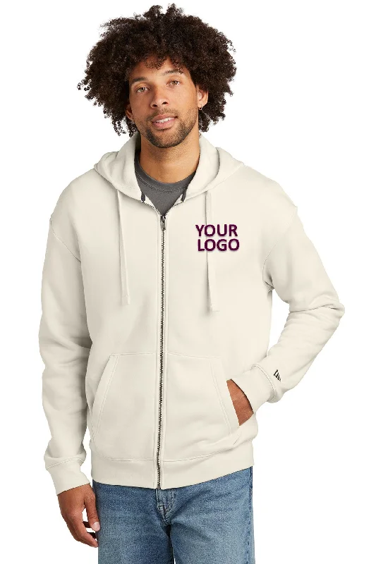 New Era Heritage Fleece Full-Zip Custom Hoodies, Soft Beige Refined Men's Classic 