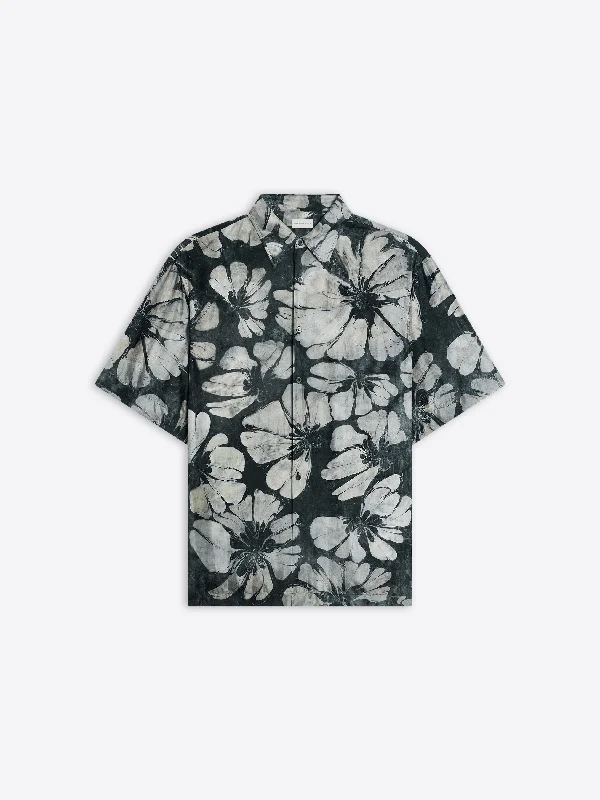 Silk short sleeve shirt Stylish Men's Tropical 