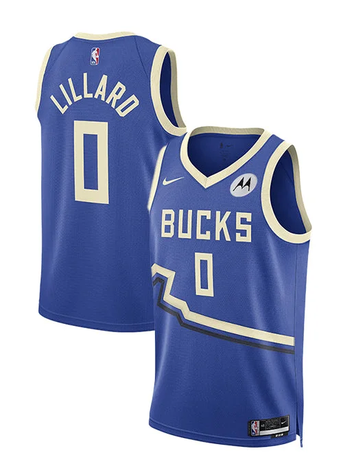 Nike 2024-25 City Edition Damian Lillard Milwaukee Bucks Swingman Jersey Trendy Men's Scandinavian