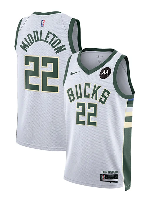 Nike Dri-FIT 2022 Association Edition Khris Middleton Milwaukee Bucks Swingman Jersey Modern Men's Geometric