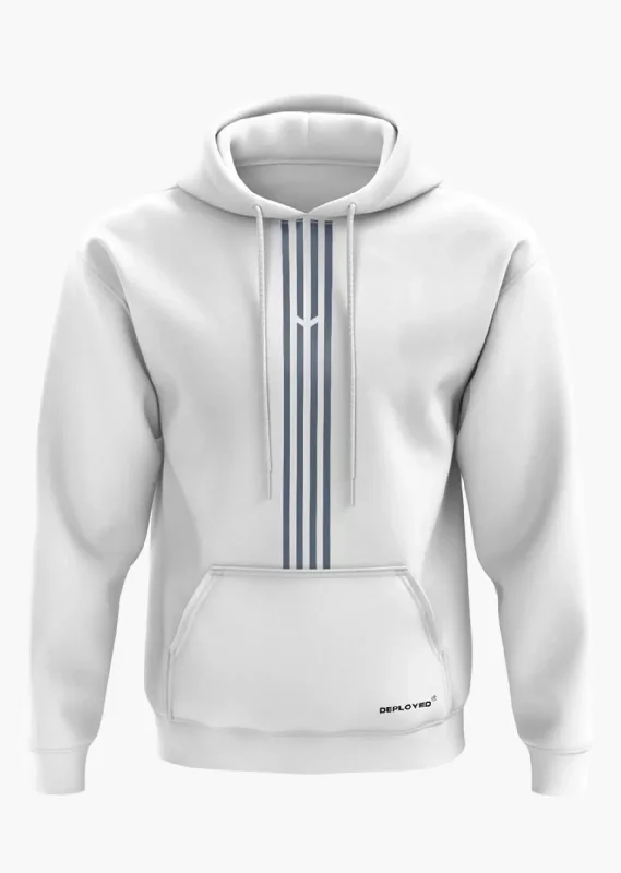 Aero Armour Organic Logo Stripe Snow Soft Premium Hoodie Dapper Men's 1920S